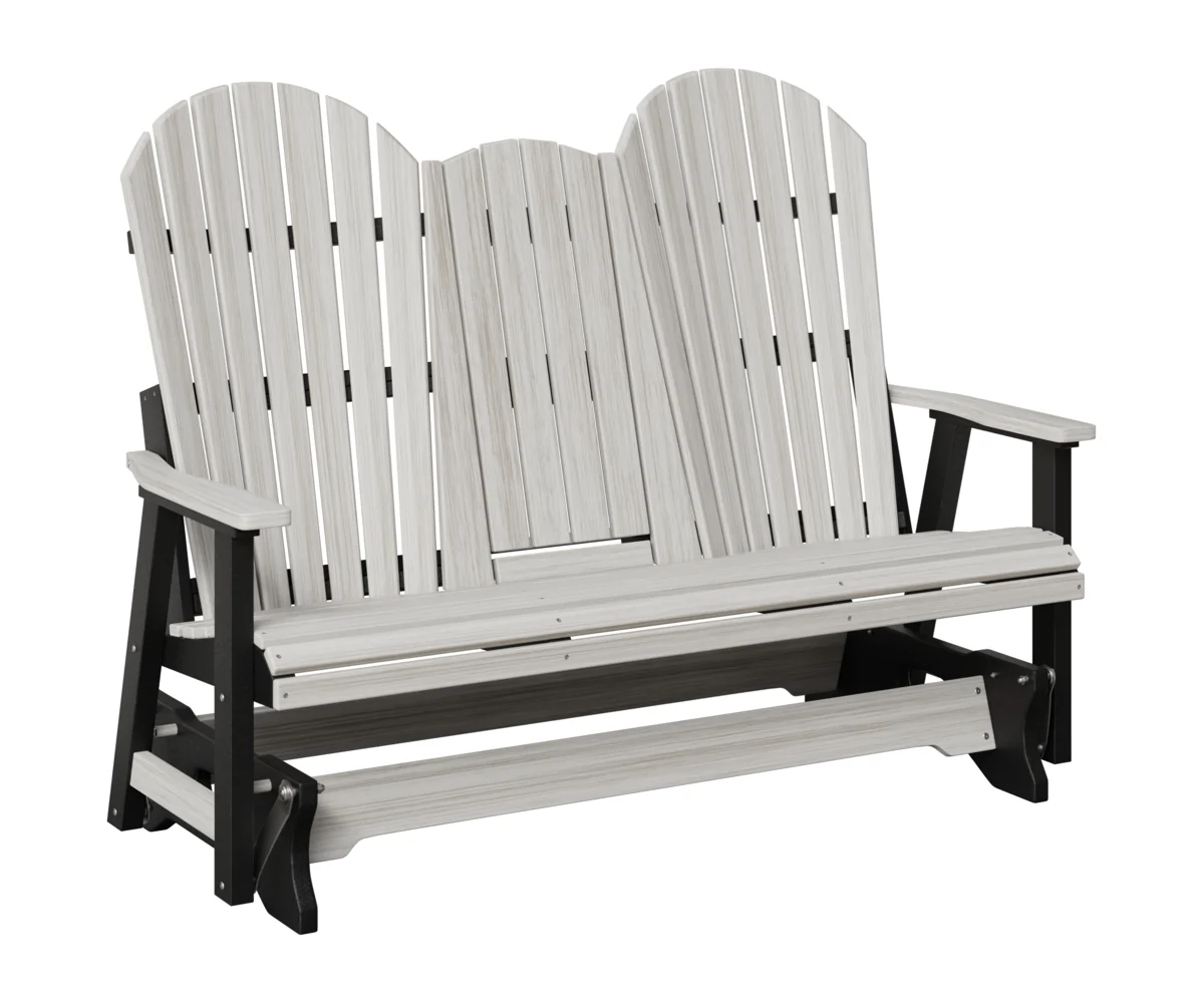 Berlin Gardens, 5′ Comfo Back Three Seat Glider with Console, Seashell on Black