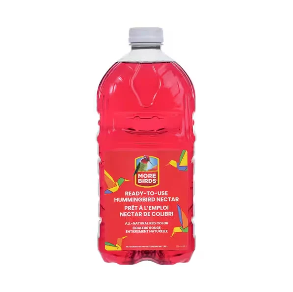 More Birds, 64oz Ready-to-Use Hummingbird Nectar, All-Natural Red Color