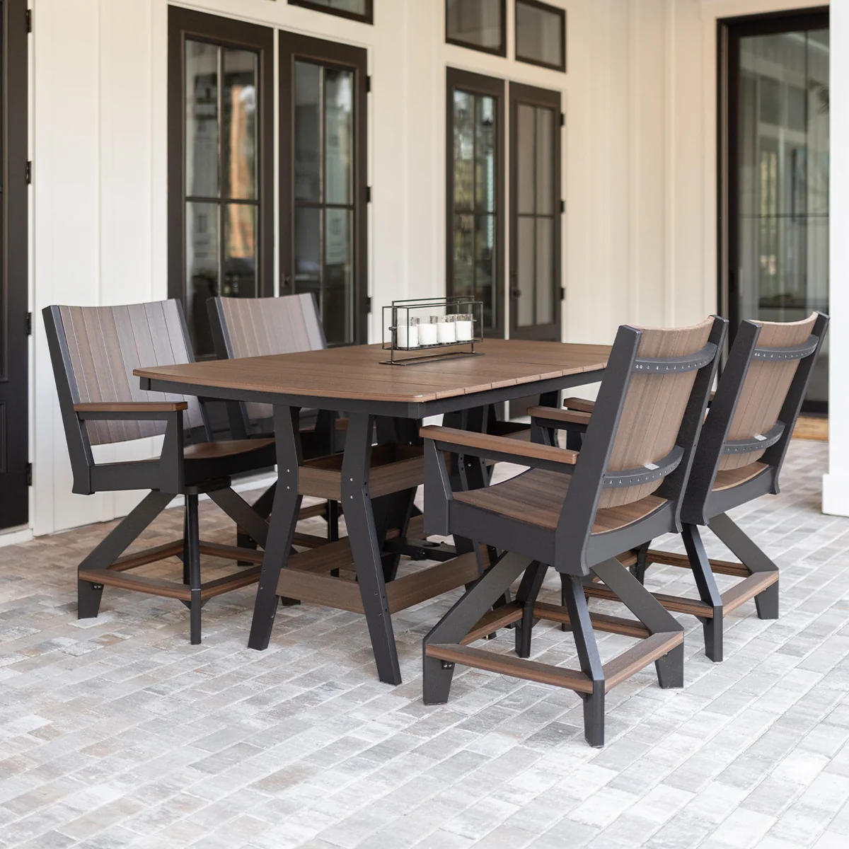 Berlin Gardens, 44” x 72” Harbor Counter Height Table, Antique Mahogany on Costal Gray - Image 3