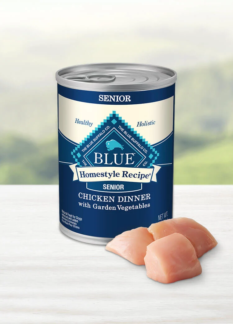 Blue Buffalo, Homestyle Recipe, Chicken Dinner with Garden Vegetables, Canned Senior Dog Food, 12.5 oz