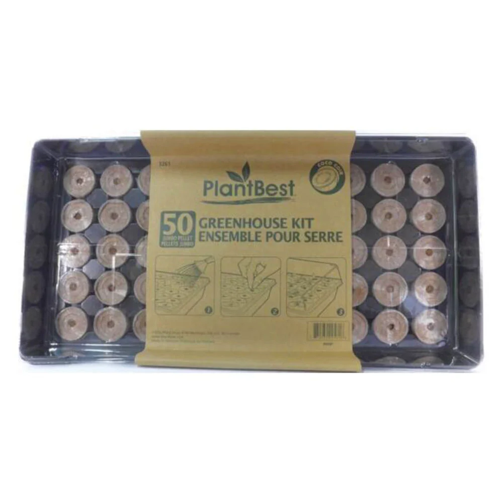 Coconut Coir Fibergrow Greenhouse Starter Kit-50 Jumbo Pellets
