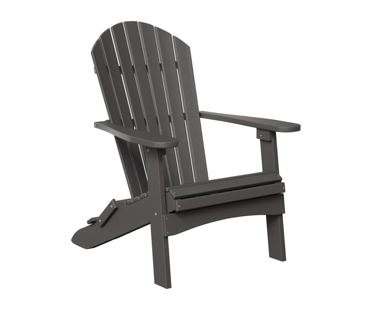 Berlin Gardens, Comfo Back Folding Adirondack Chair, Smoke Gray