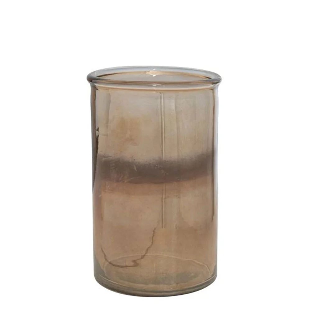Creative Co-Op, 8" Two-Tone Glass Hurricane/Vase, Iridescent Brown