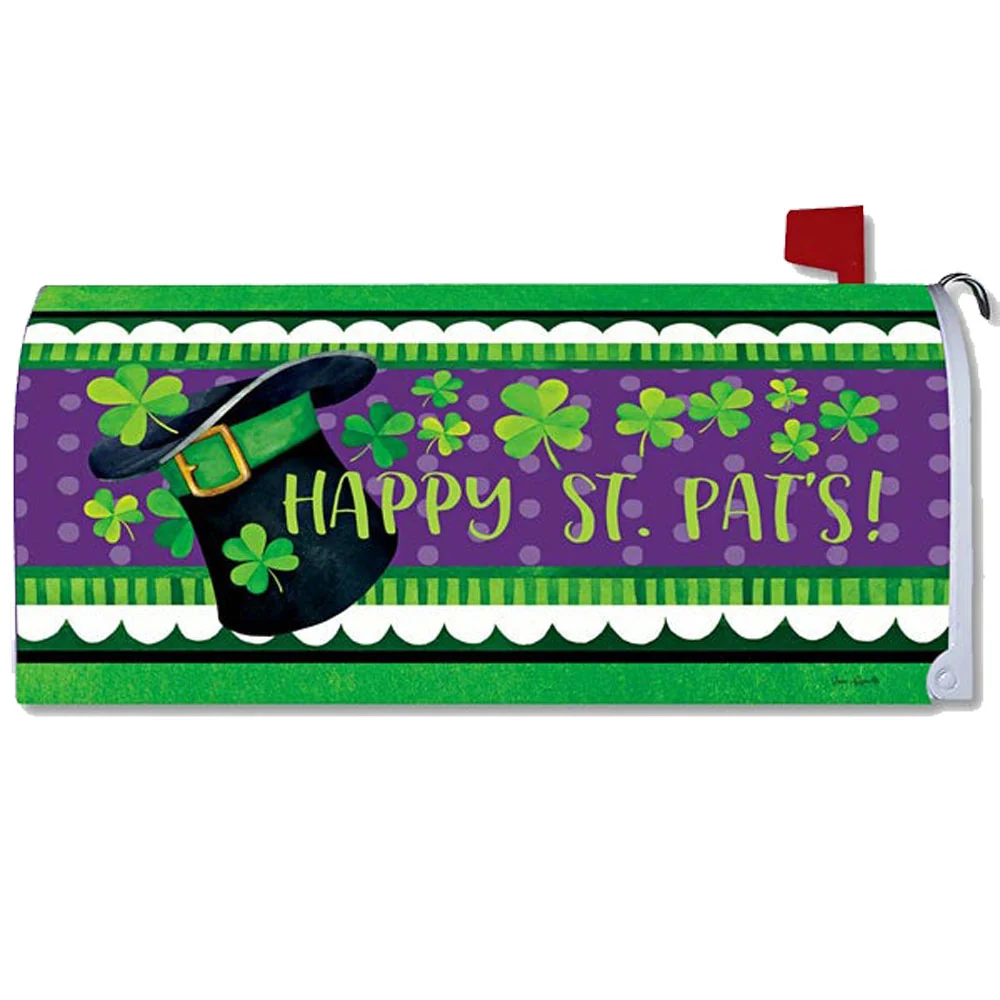 Custom Decor, Clovers on Purple Mailbox Cover