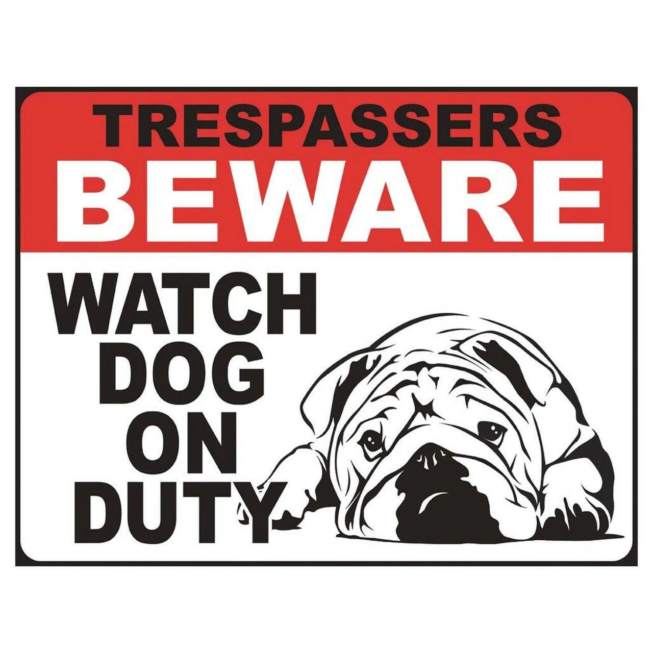 Dog on Duty Metal Sign