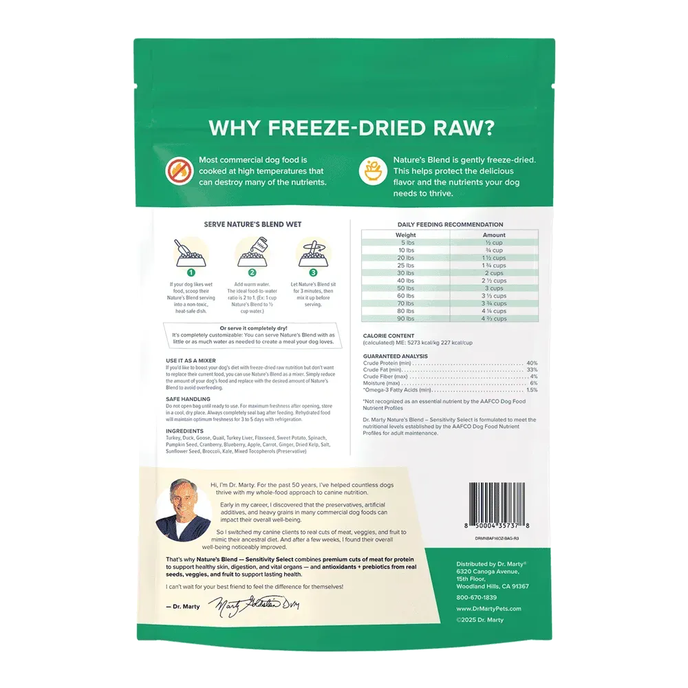 Dr. Marty, Nature's Blend Sensitivity Select Freeze Dried Raw Dog Food, 48 oz. - Image 2