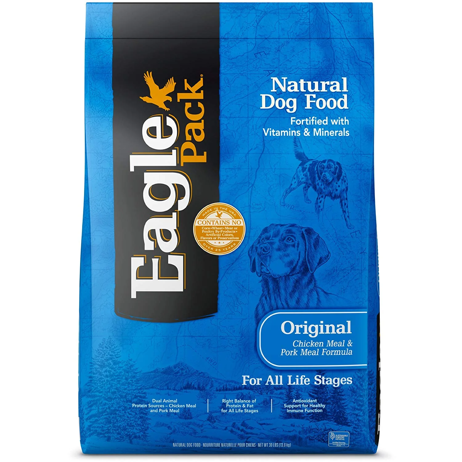 Eagle Pack Natural Chicken And Pork Meal Formula Dry Dog Food, 30 lb.