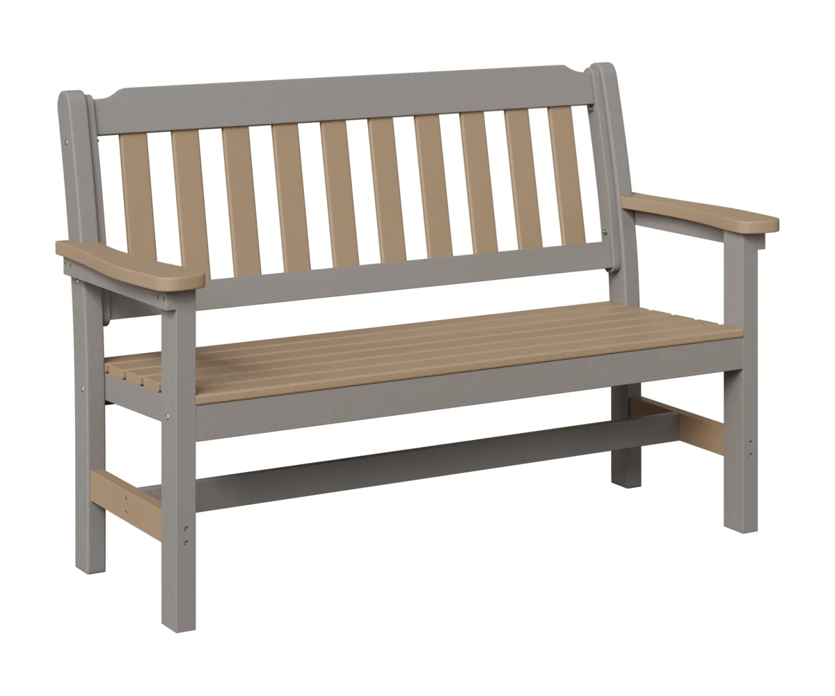 Berlin Gardens, Garden Bench, Weatherwood on Light Gray