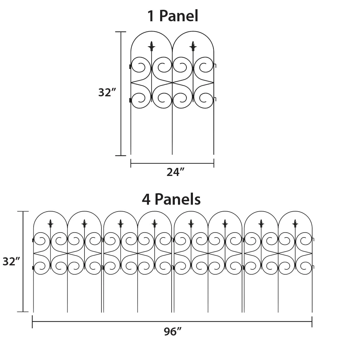 Garden Zone Magnolia No Dig Decorative Border Fence Section, Black, 32 in. x 24 in. - Image 4