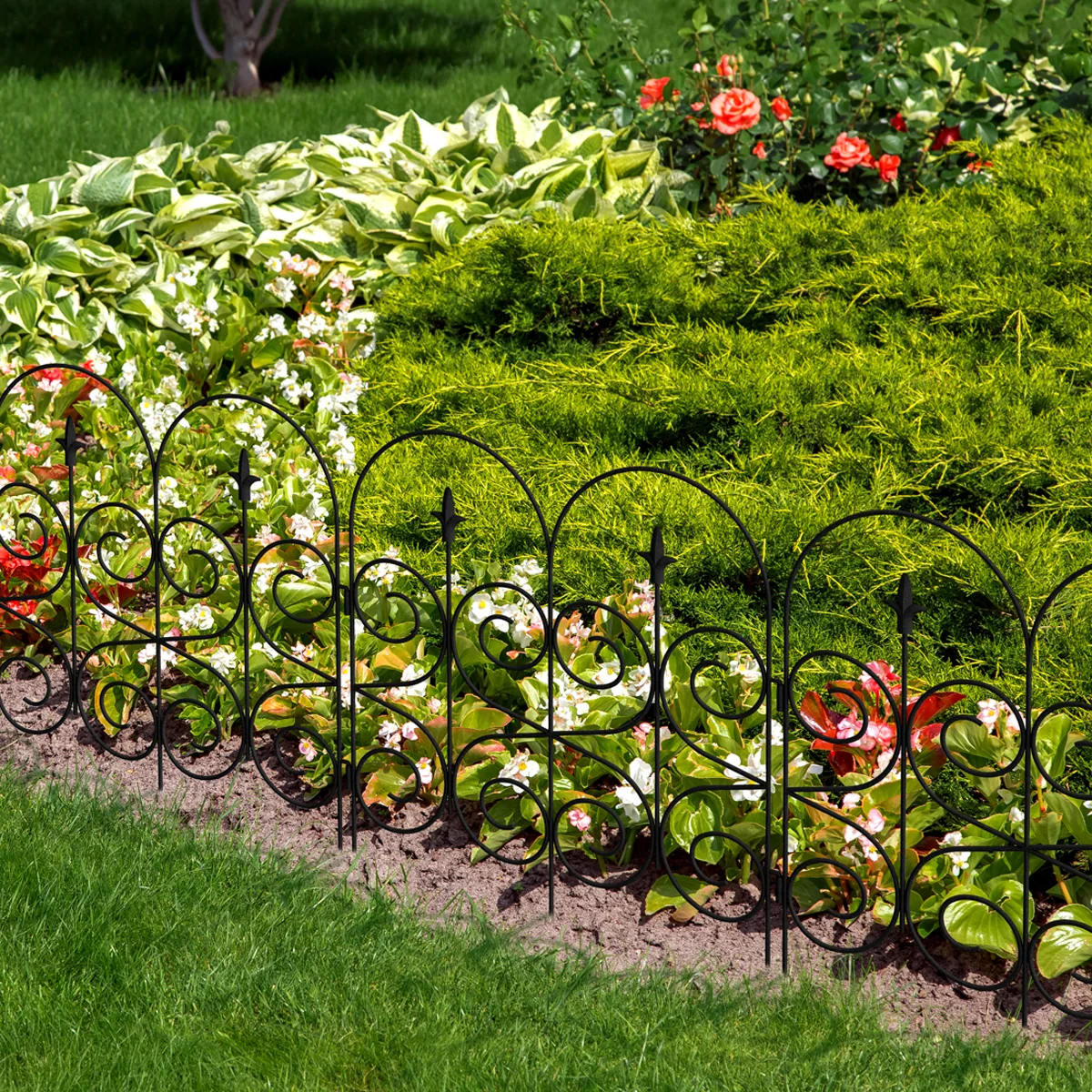 Garden Zone Magnolia No Dig Decorative Border Fence Section, Black, 32 in. x 24 in. - Image 6