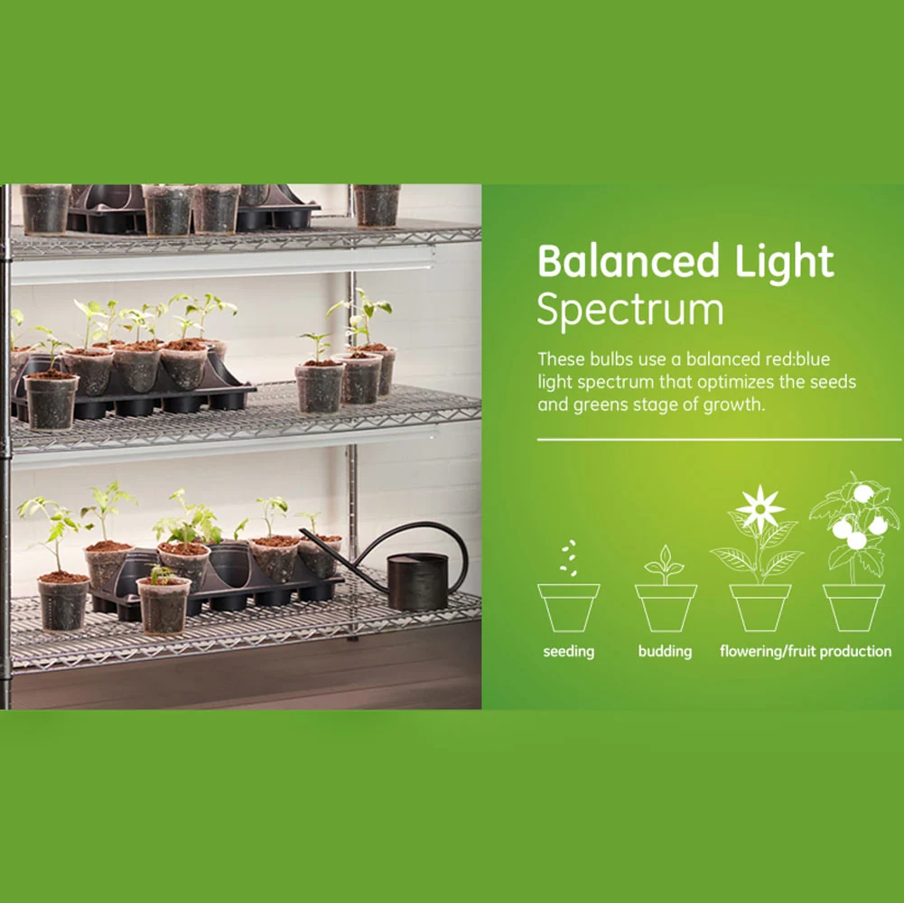 GE Lighting Grow Light Balanced Spectrum LED Indoor Fixture 2ft, 40 W