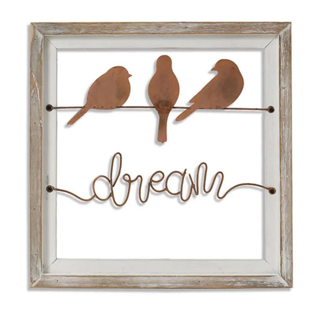 Gerson, Dream Wall Sign, Metal & Wood, 15.75