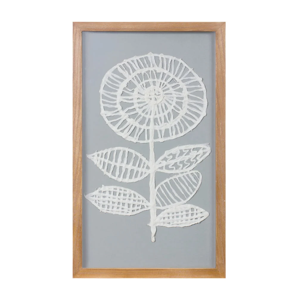 Melrose International, Floral Wall Art, Wood/Paper, 20"