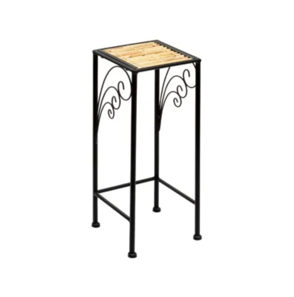 Napco, Metal & Wicker Plant Stand - Image 2