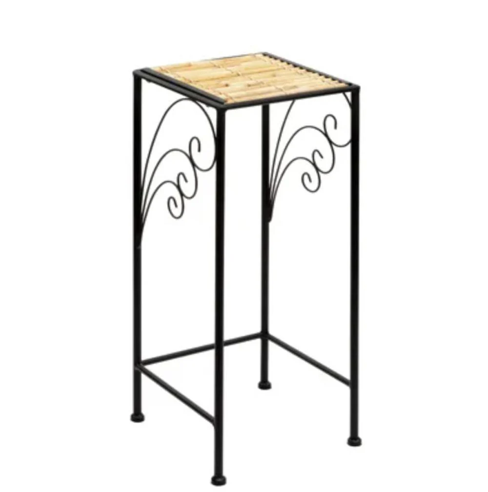 Napco, Metal & Wicker Plant Stand - Image 3