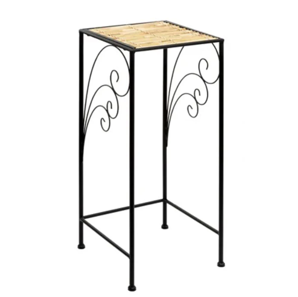 Napco, Metal & Wicker Plant Stand - Image 4