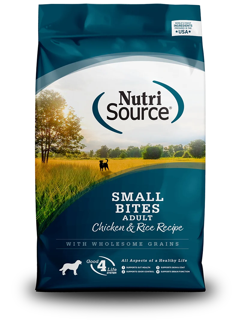 NutriSource, Adult Chicken & Rice Small Bites Dog Food, 4 lb