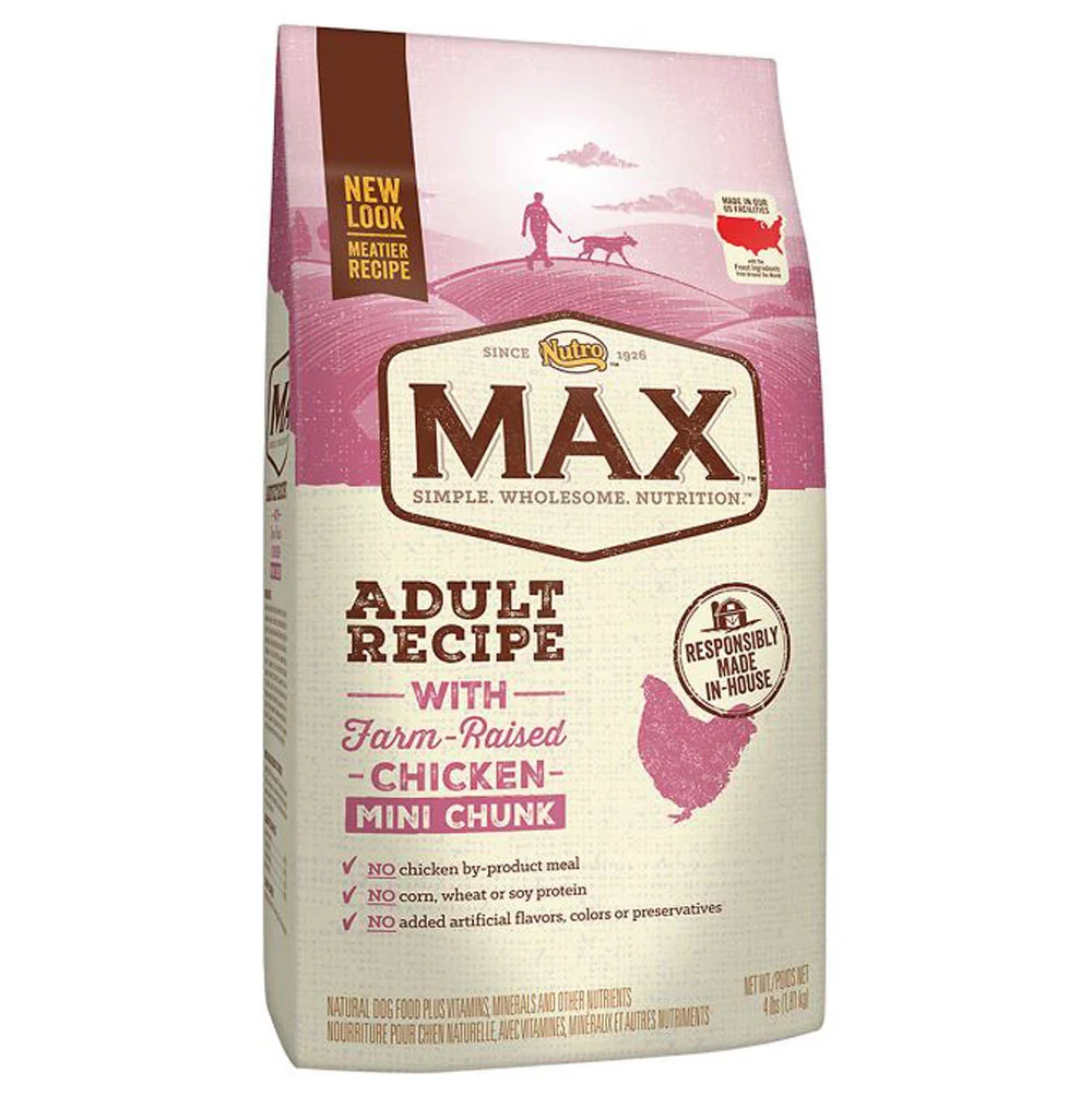 Nutro, Max Adult Dog Food, Mini Chunk Chicken, 4 lb.