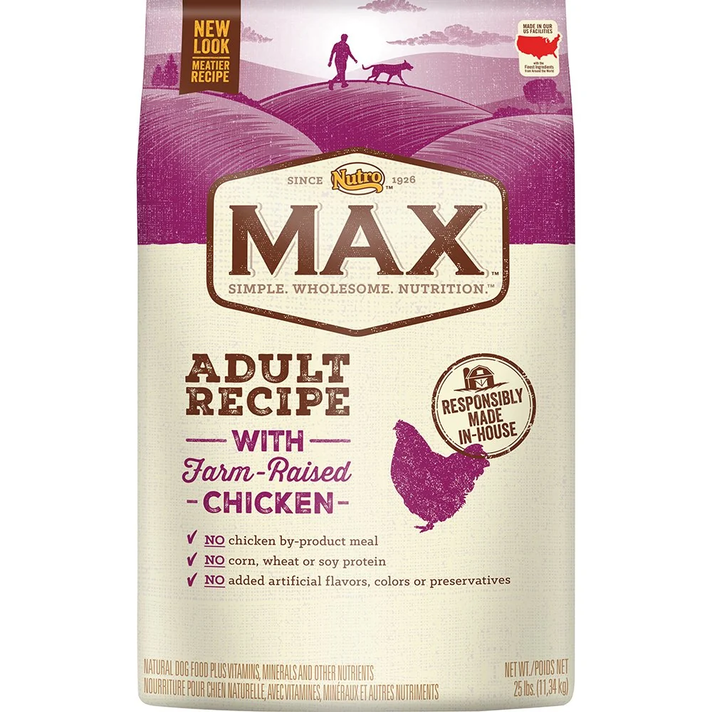 Nutro Max Adult Recipe with Chicken Dog Food, 25 LB