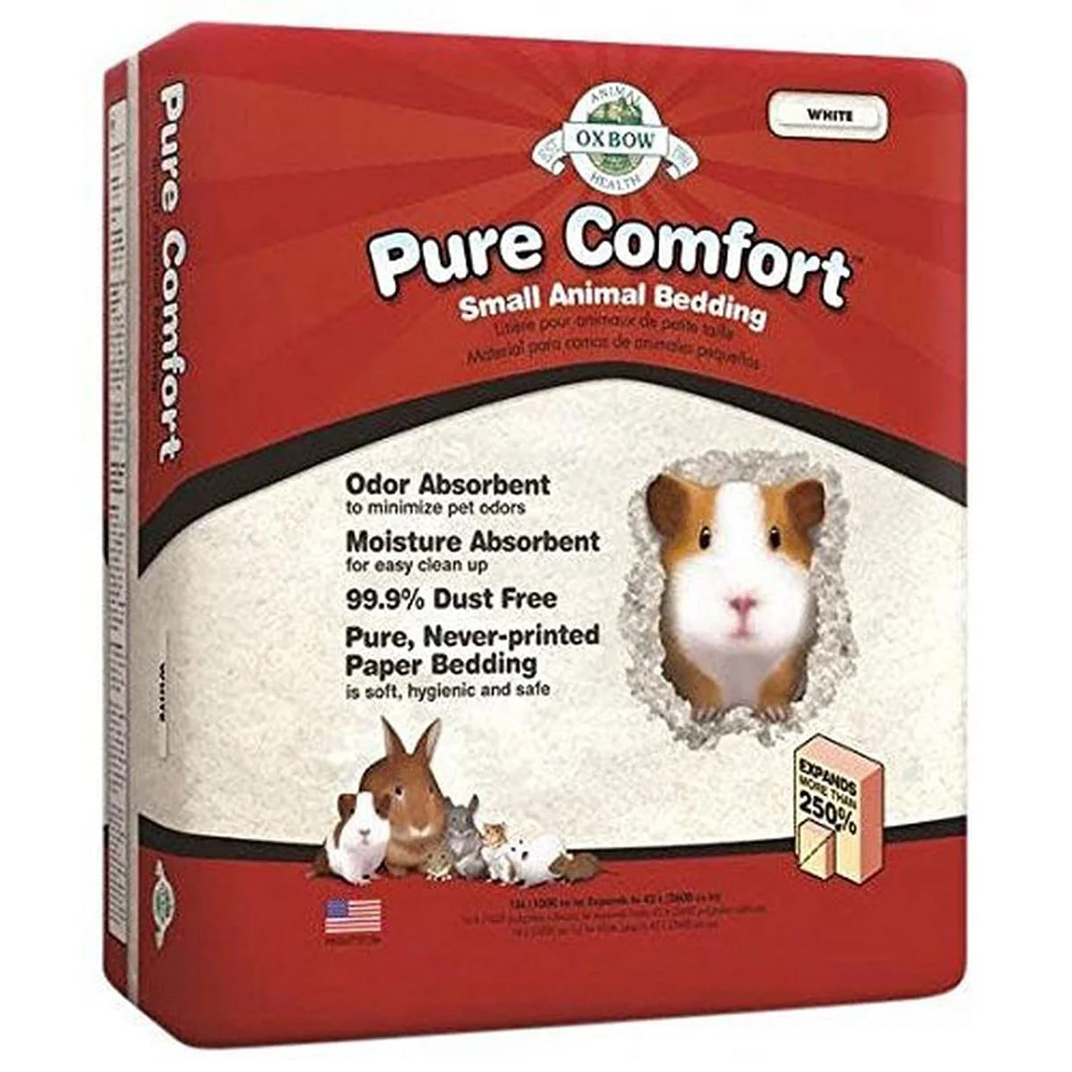 Oxbow Pure Comfort Small Animal Bedding, White,  72 Liters