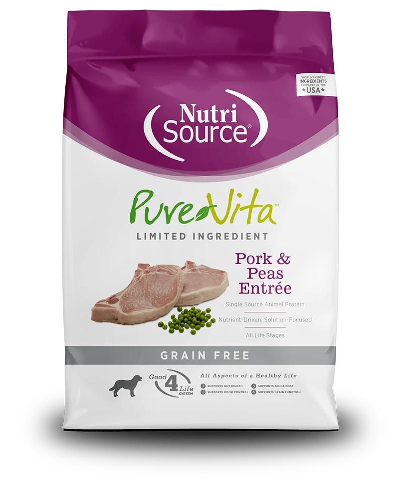 PureVita Pork & Peas Entrée Grain-Free Dog Food, 25 LB