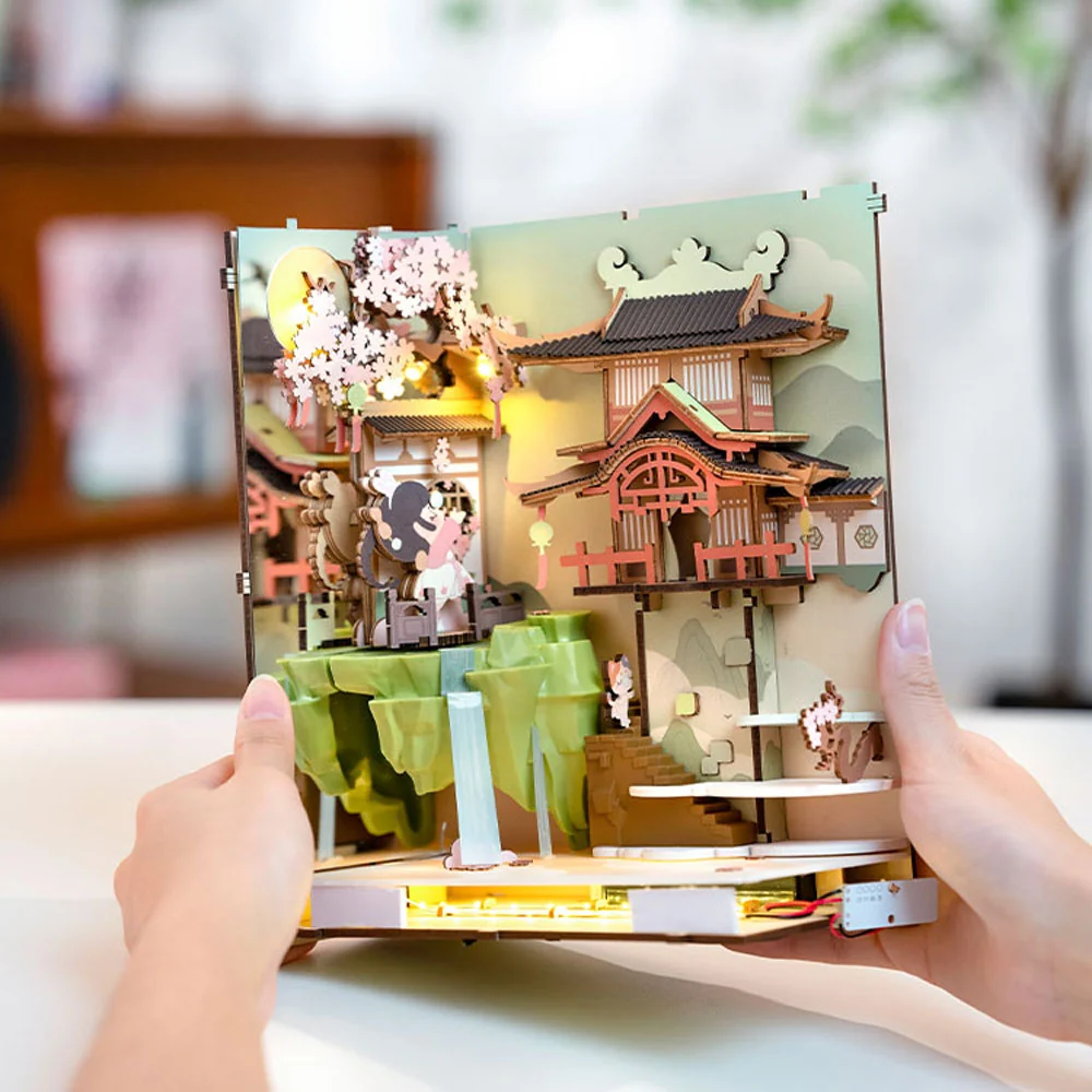 Robotime, Falling Sakura Miniature Book Nook Kit - Image 2