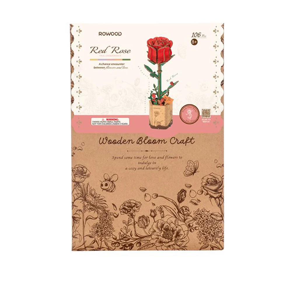 Robotime, Red Rose Wood Craft - Image 4