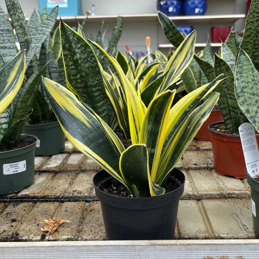 Golden Flame Snake Plant - Sansevieria trifasciata - 6" Pot - Image 2