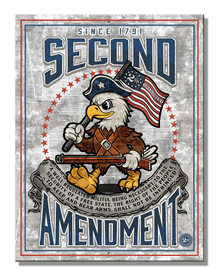 SH-2ND Amendment Mascot - 8.25in x 10.75in Metal Sign