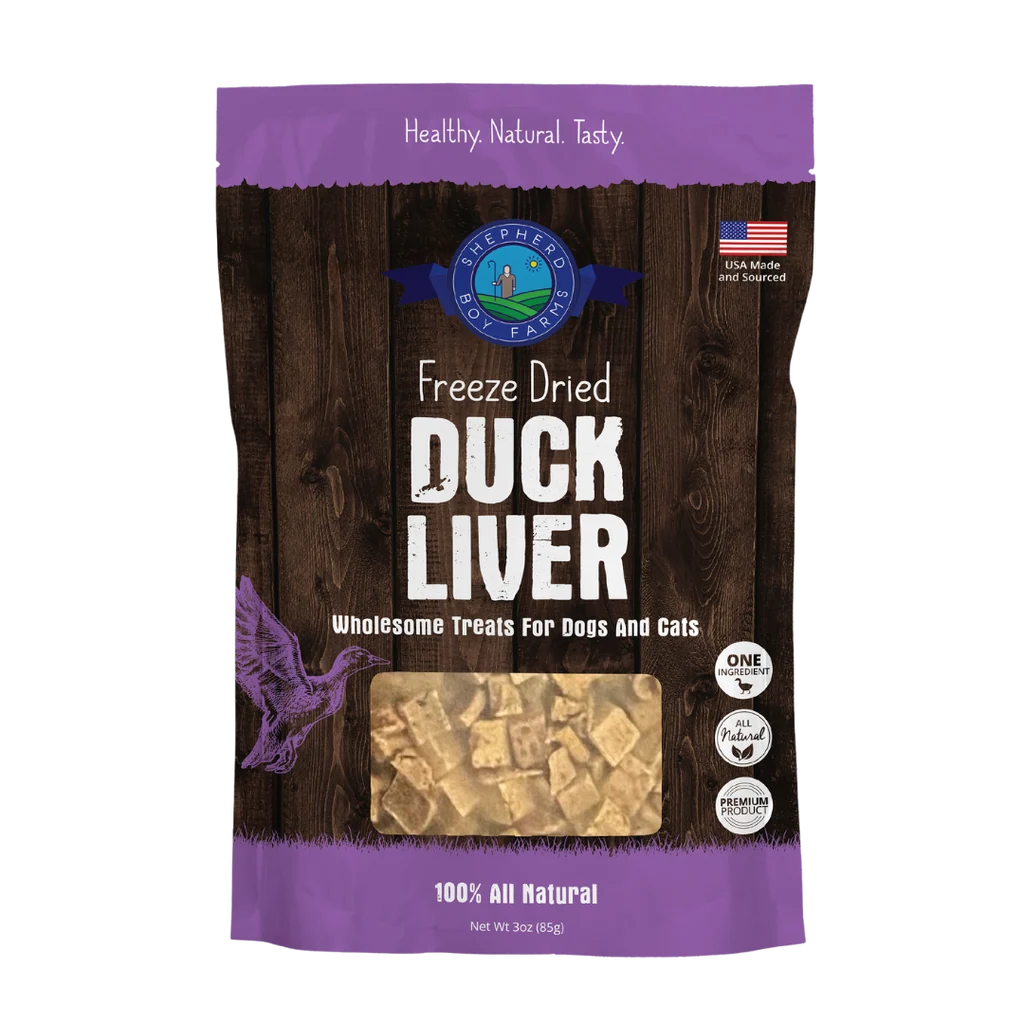 Shepherd Boy Freeze Dried Duck Liver, 3oz.
