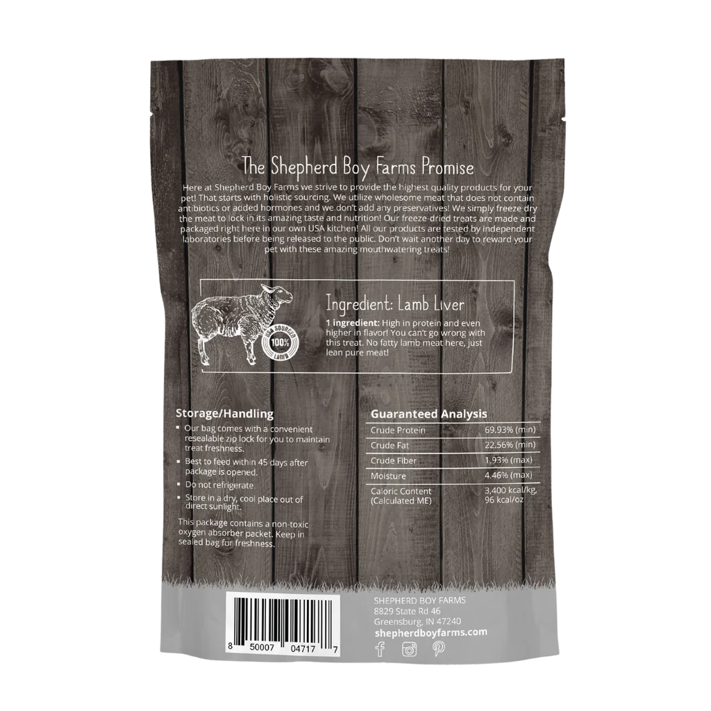 Shepherd Boy Freeze Dried Lamb Liver, 3oz. - Image 2