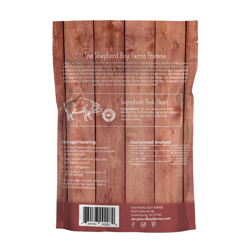 Shepherd Boy Freeze Dried Pork Heart, 3oz. - Image 2
