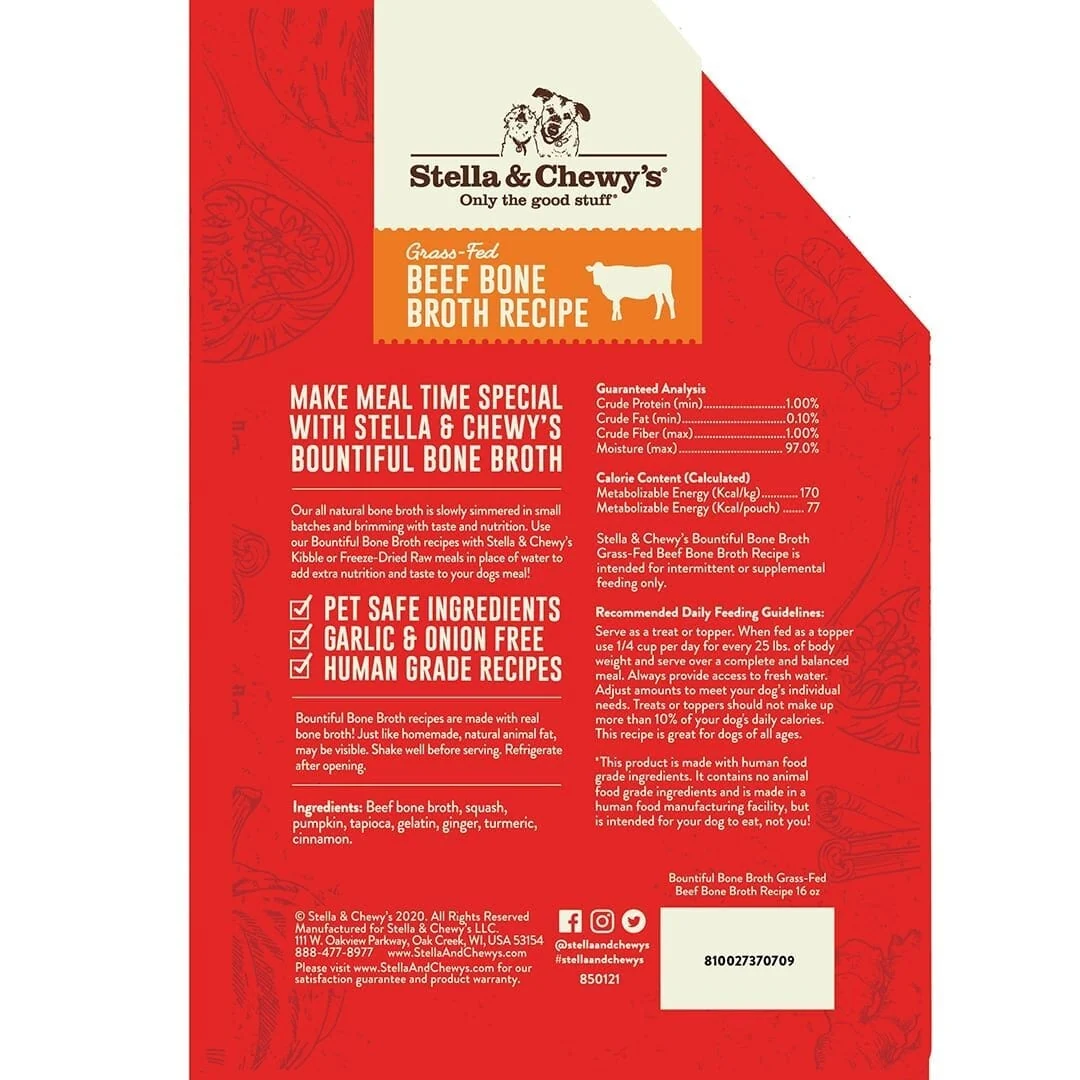 Stella & Chewy's Bountiful Bone Broth Grass-Fed Beef Recipe, 16 oz. - Image 2
