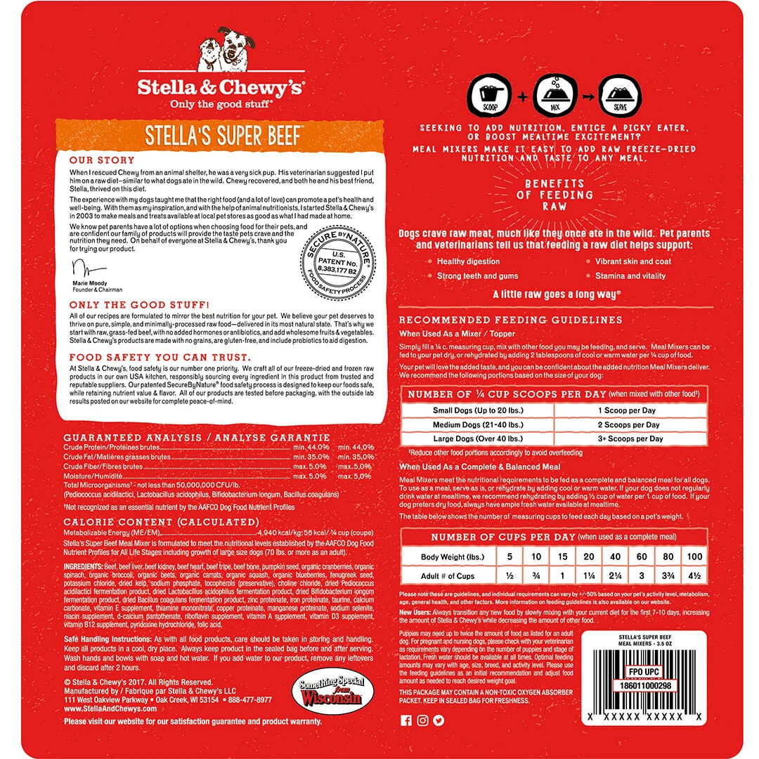 Stella & Chewy's Freeze-Dried Super Beef Meal Mixers, 18 oz. - Image 2