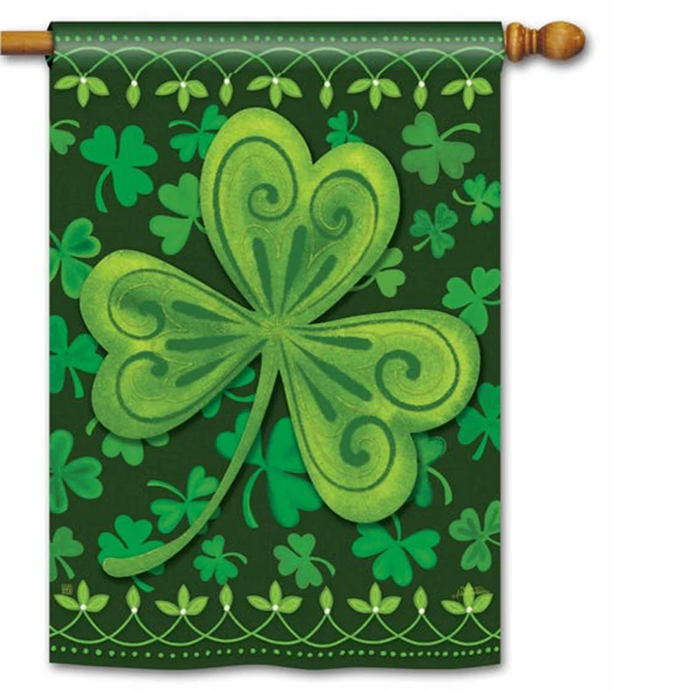 Studio M, Shamrock Time Flag, 28"X40"