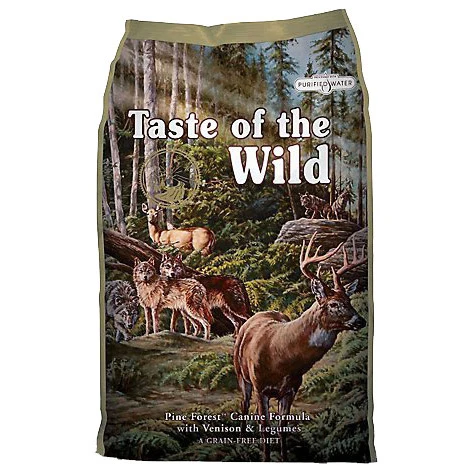Taste of the Wild, Pine Forest Canine Formula with Venison & Legumes Dog Food, 28 LB