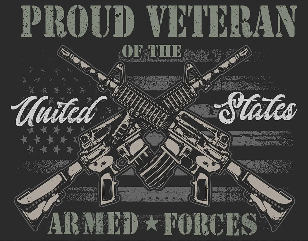 Veteran Tin Sign - 12.5in x 16in Metal Sign