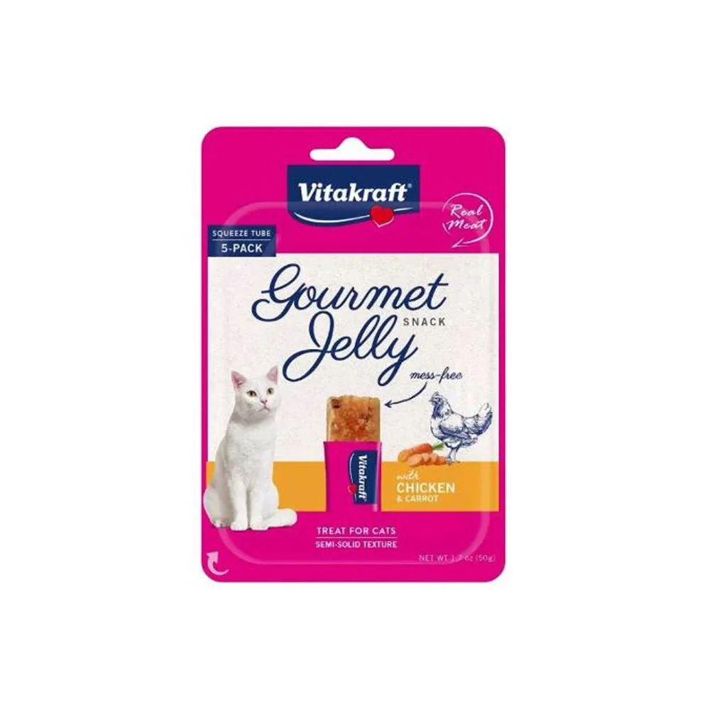 VitaKraft, Gourmet Jelly Cat Treat, Chicken & Carrot, 1.76 OZ.