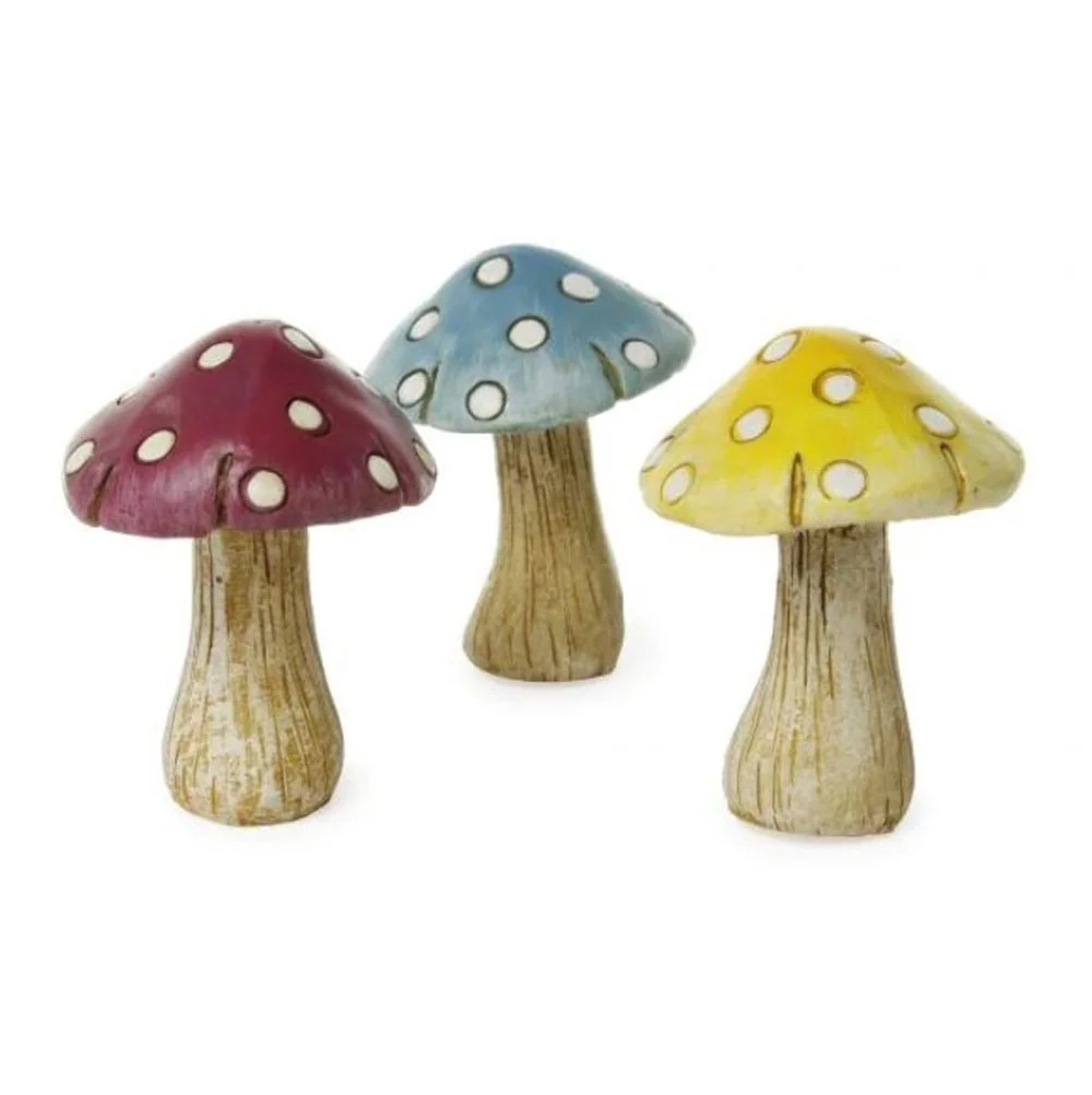 Woodland Knoll, Miniature Polka Dot Mushrooms, Set of 3