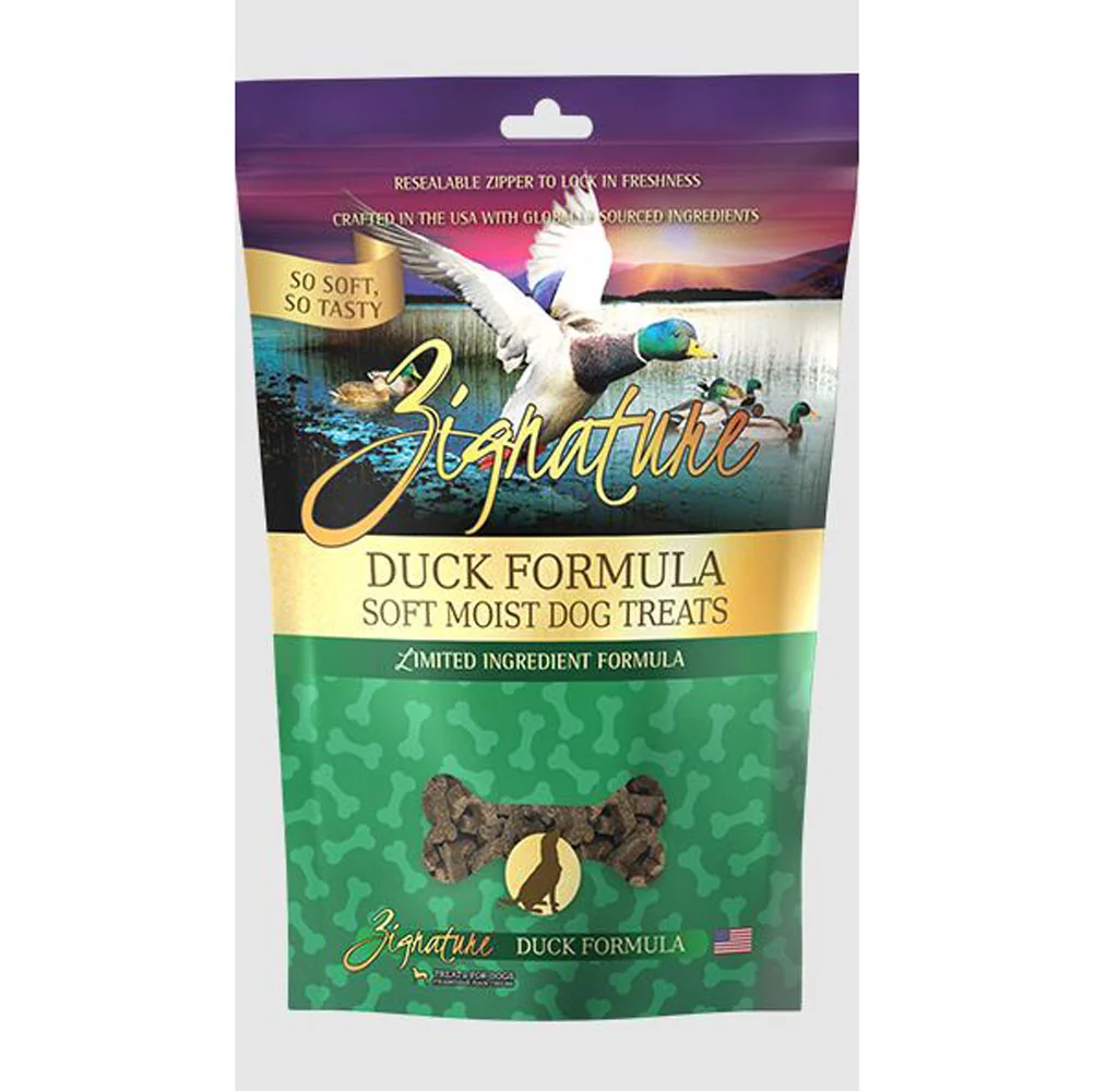 Zignature, Ground Fed Duck Soft Treats, 4 oz.